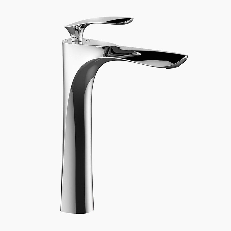 Sculptural Chrome Tall Basin Faucet