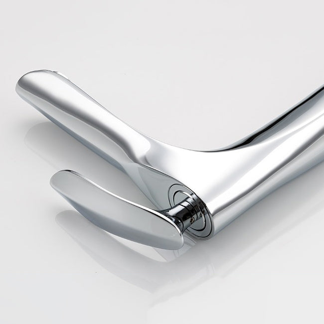 Sculptural Chrome Tall Basin Faucet