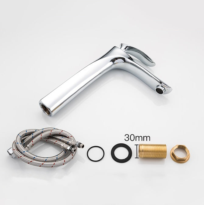 Sculptural Chrome Tall Basin Faucet