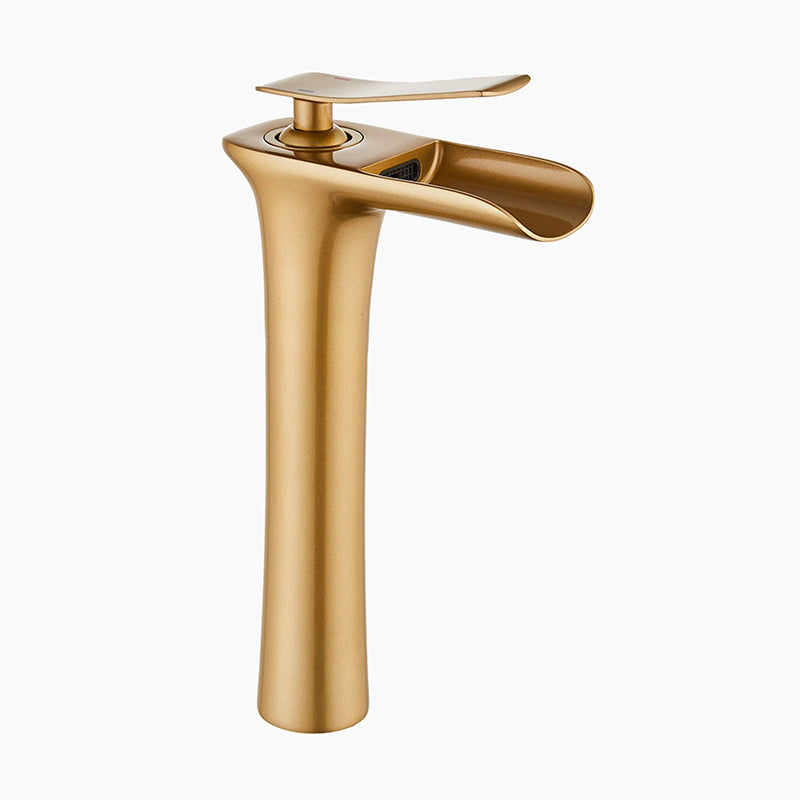 Brushed Gold Tall Waterfall Basin Faucet