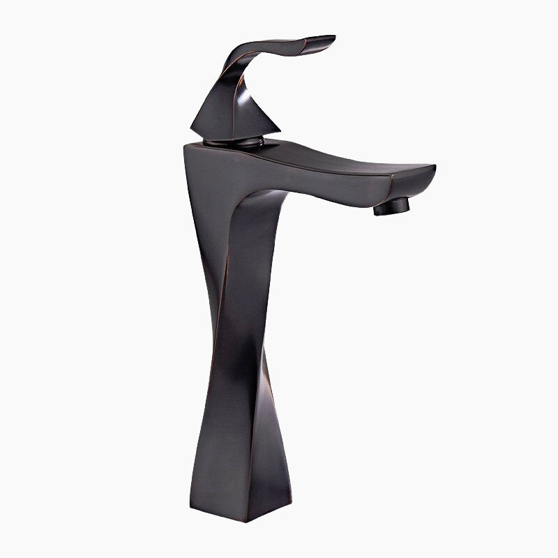 Modern Twisted Oil Rubbed Bronze Basin Faucet