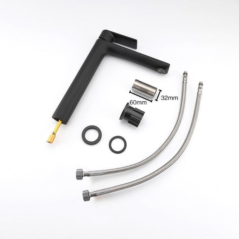 Modern Matte Black Tall Single-Lever Basin Faucet