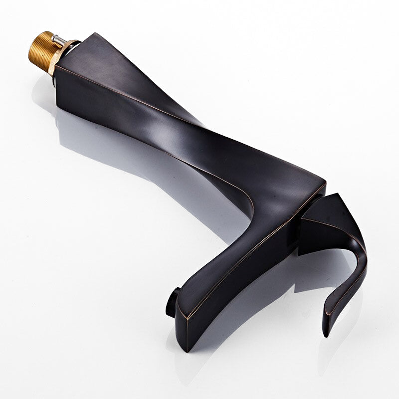 Modern Twisted Oil Rubbed Bronze Basin Faucet