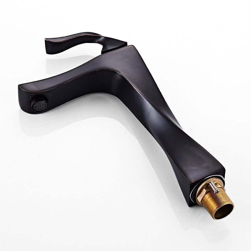 Modern Twisted Oil Rubbed Bronze Basin Faucet