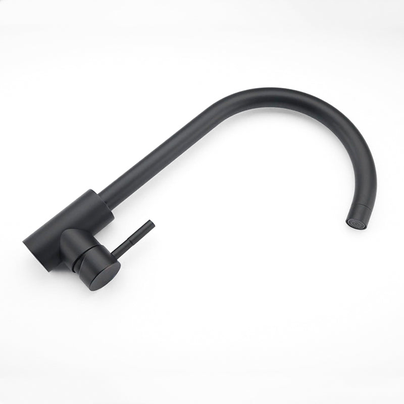 Modern Matte Black Gooseneck Kitchen Faucet