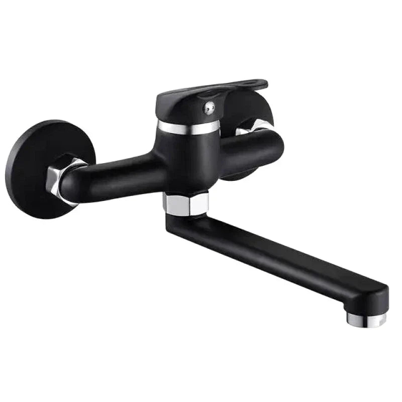 Matte Black Wall Mount Folding Kitchen Faucet