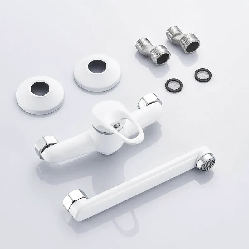 Matte Black Wall Mount Folding Kitchen Faucet