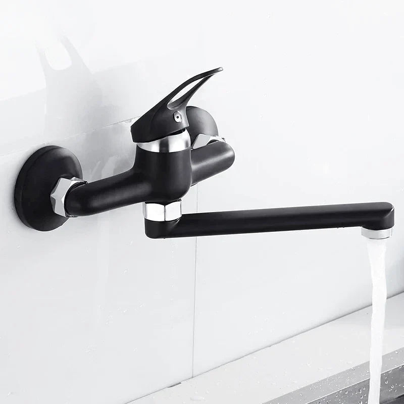 Overview of the black faucet, highlighting its functional design