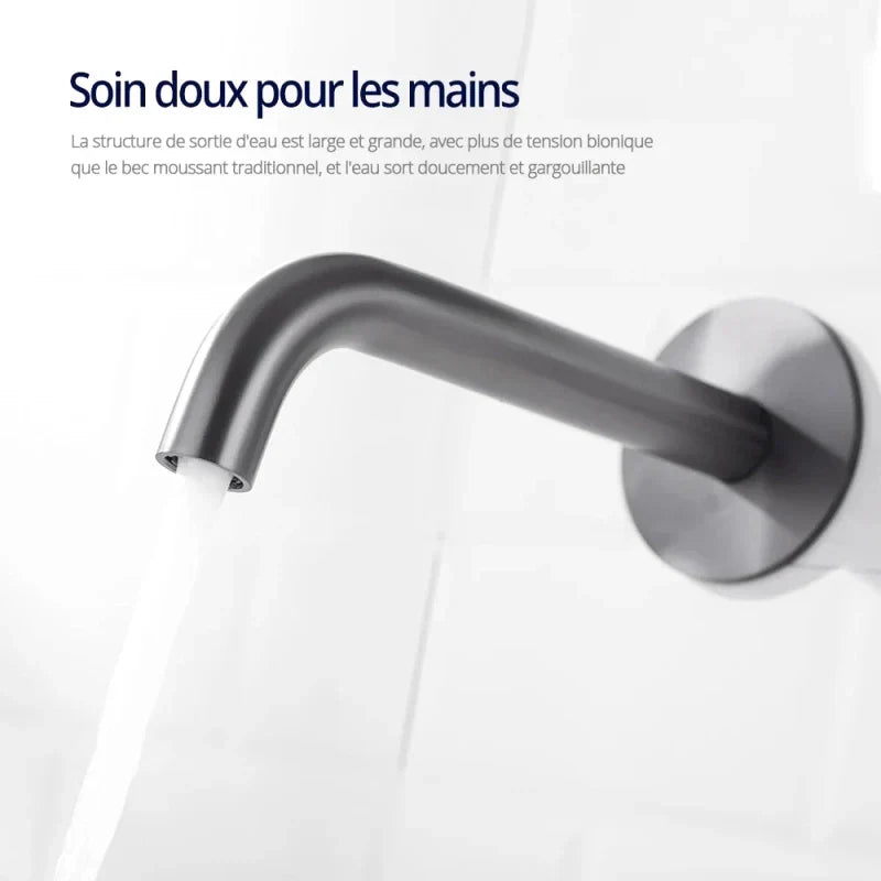 Matte Black Wall Mounted Faucet with Knurled Handle