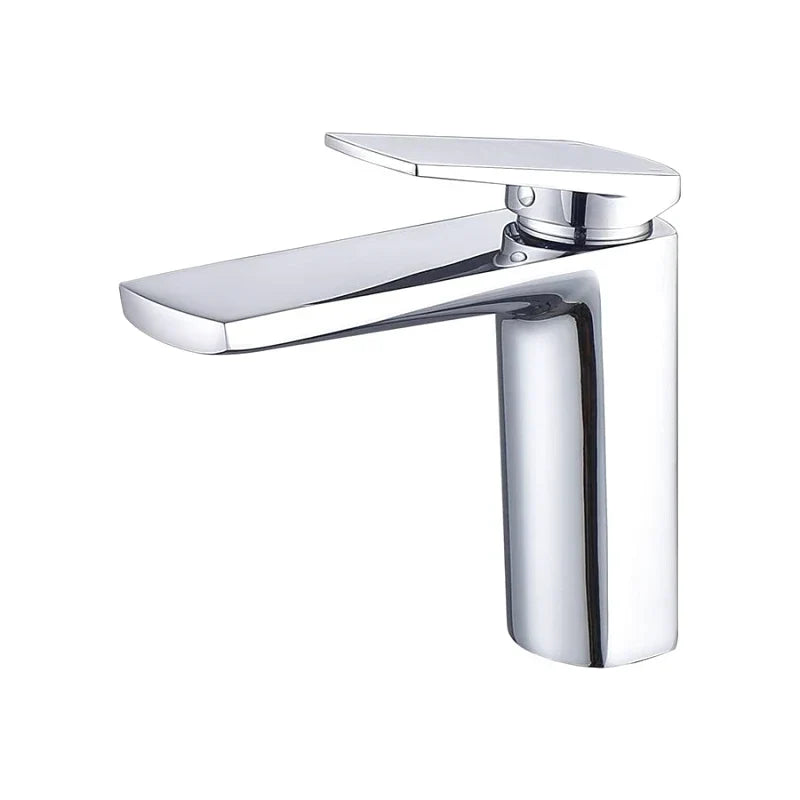 Gold faucet with a shiny chrome finish