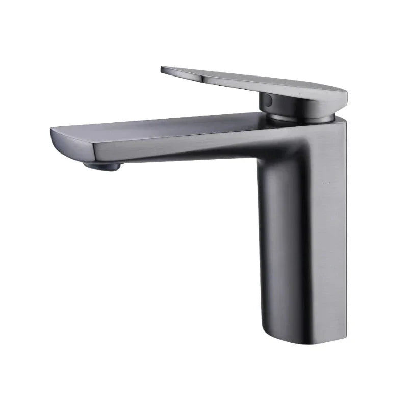 Gold faucet with brushed grey finish