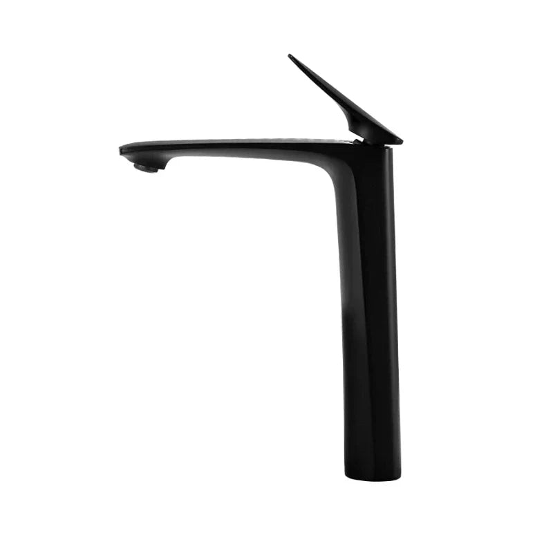 Modern Tall Brushed Nickel Single Handle Bathroom Faucet