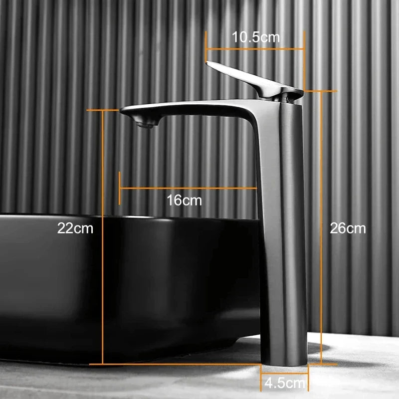 Modern Tall Brushed Nickel Single Handle Bathroom Faucet