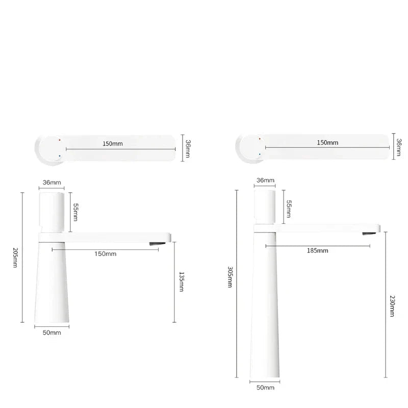Modern Flat Spout Basin Faucet