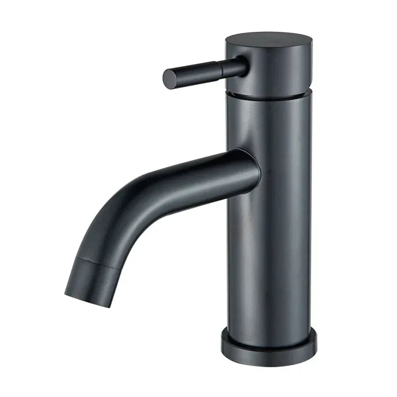 Matte black faucet with modern lines