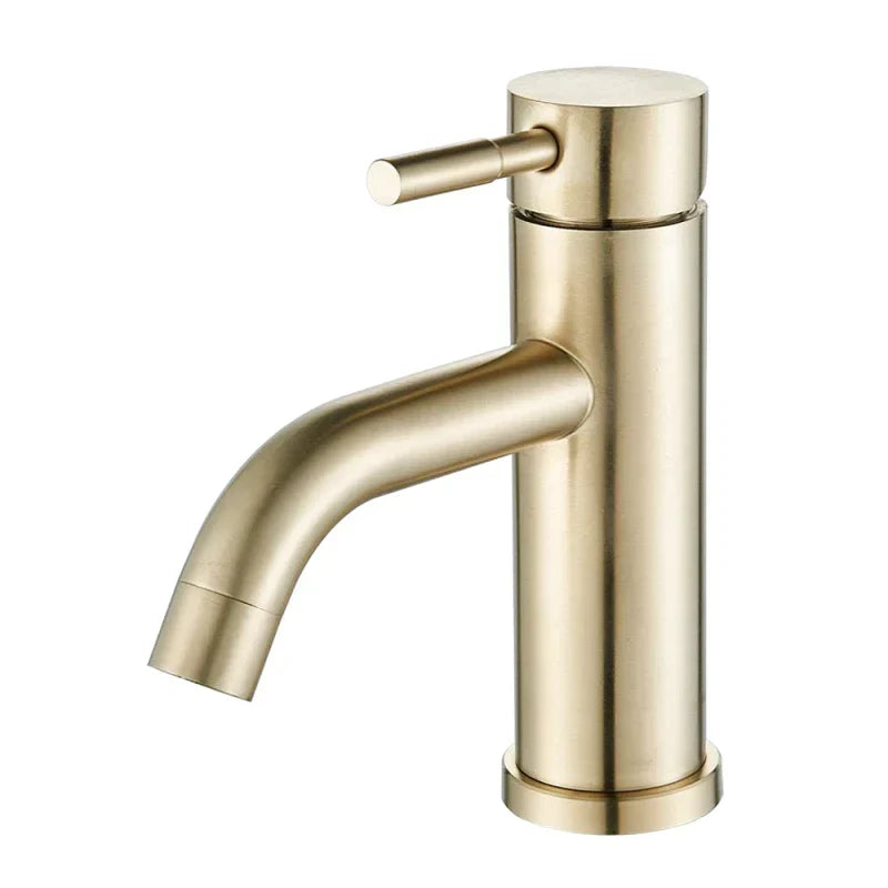 Modern Brushed Gold Single Handle Bathroom Faucet