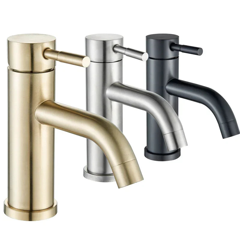 Modern Brushed Gold Single Handle Bathroom Faucet