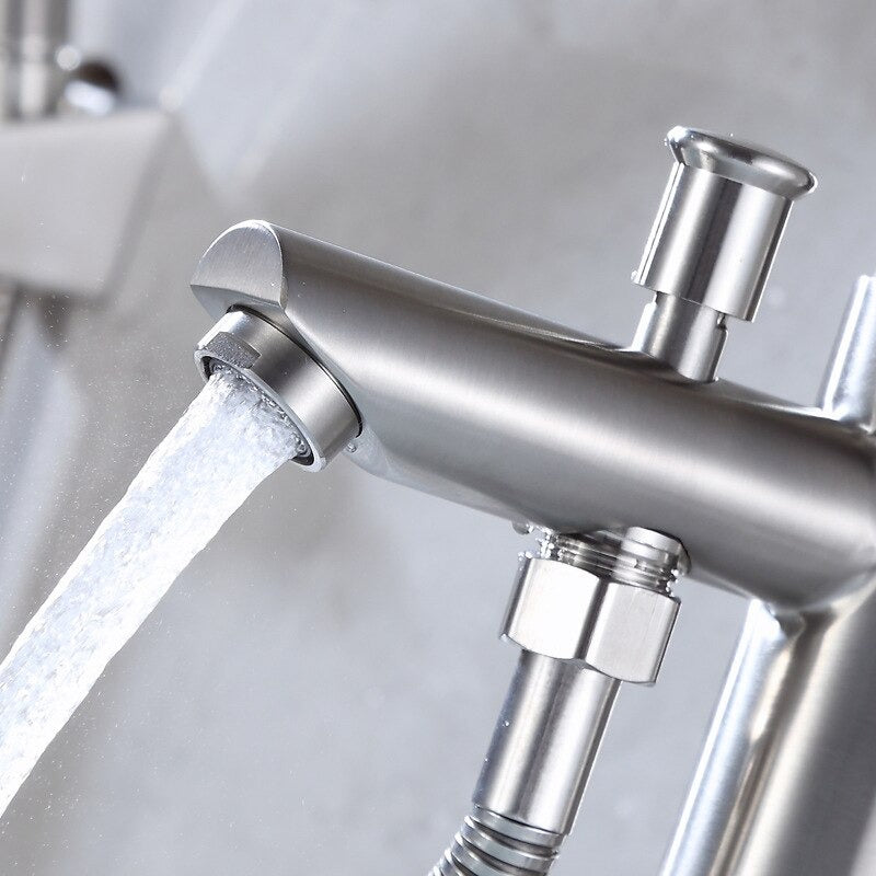 A Brushed Steel Bath Mixer Image