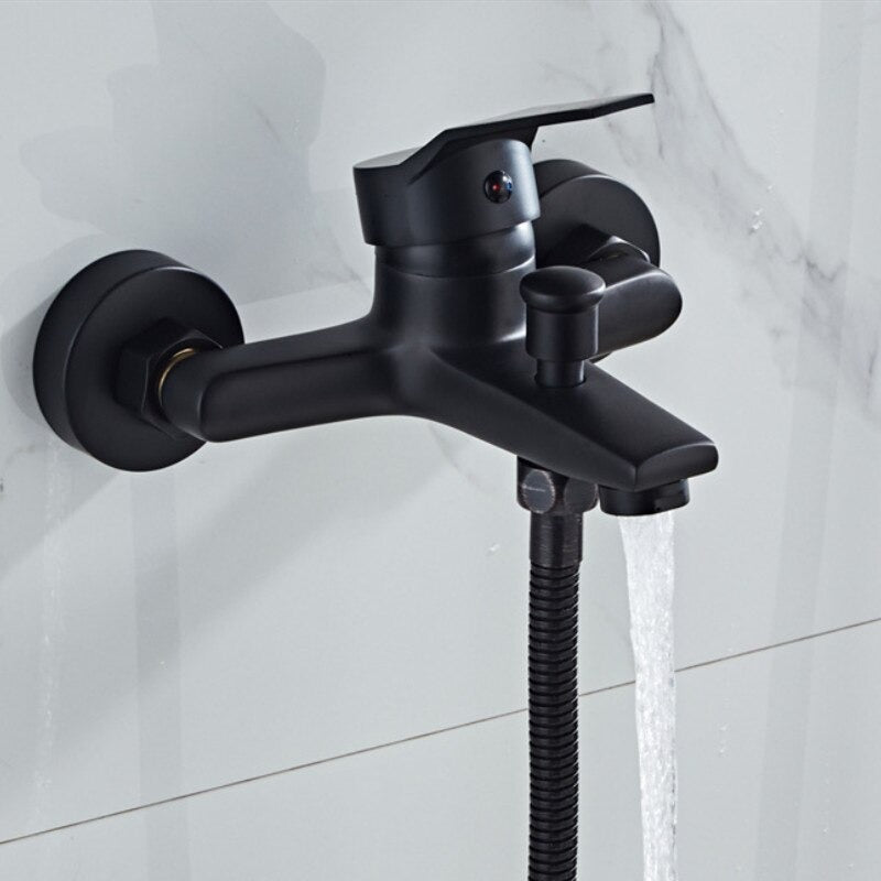 A Black Bathtub Faucet Image