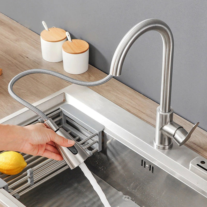An Elegant Stainless Steel Kitchen Faucet Image