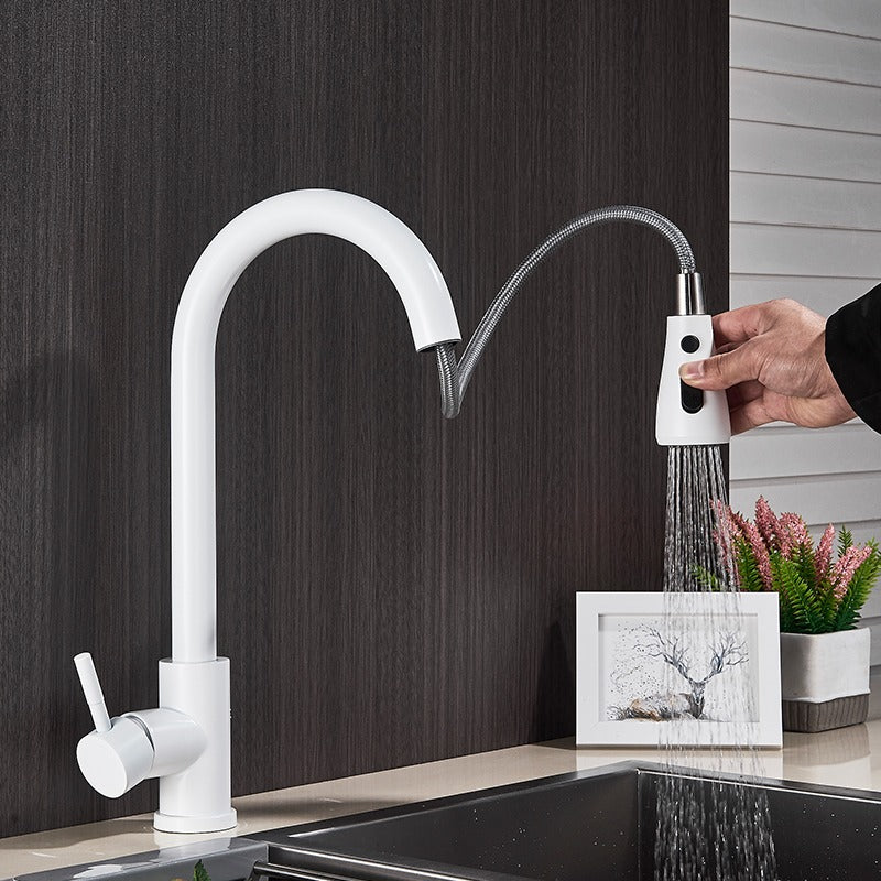 A Kitchen Faucet with a Pull-Down Sprayer Image