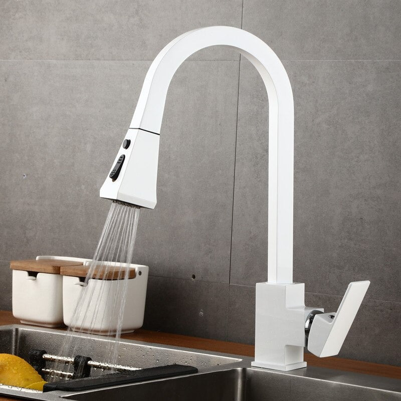 A Modern White Kitchen Faucet Image