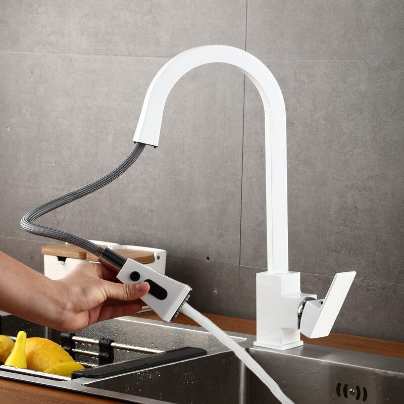 A Kitchen Faucet with a Pull-Down Sprayer Image