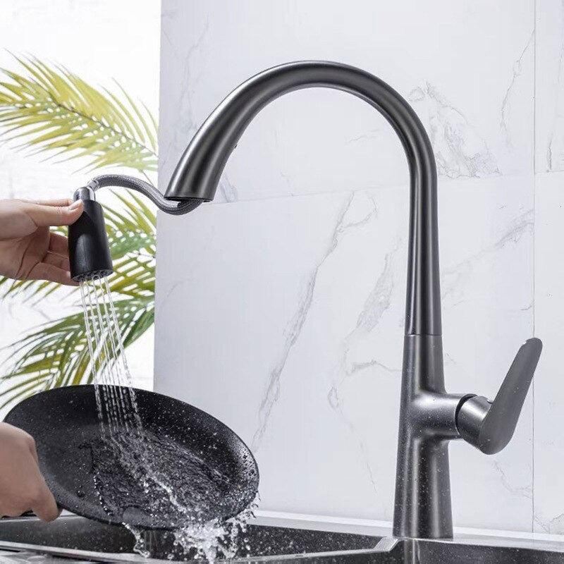 An Elegant Anthracite Kitchen Faucet Image