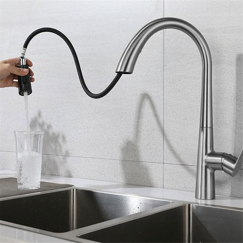 An Elegant Brushed Kitchen Faucet Image