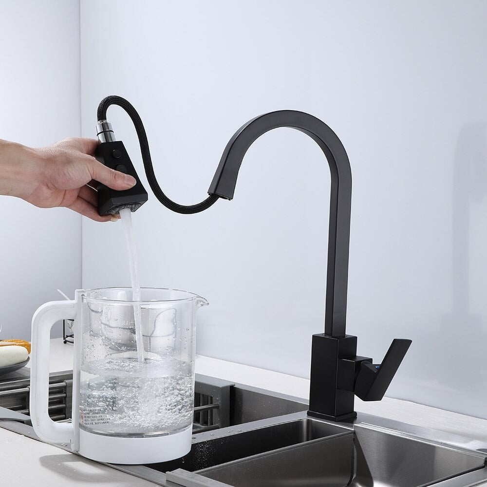 A Modern Black Kitchen Faucet Image