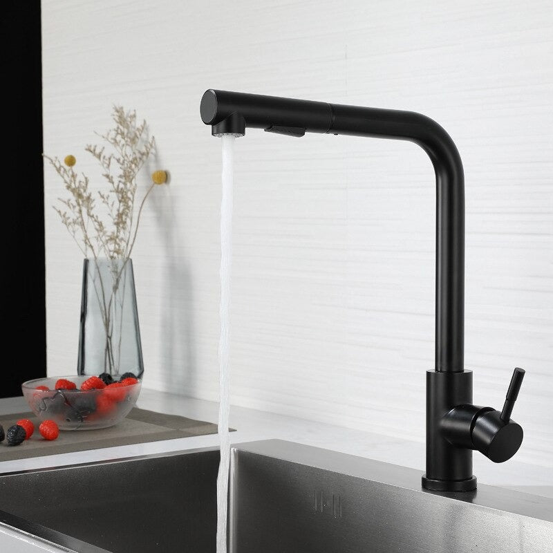 A Minimalist Black Kitchen Faucet Image