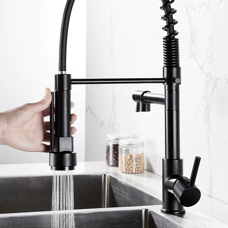 A Kitchen Faucet with a Sprayer Image