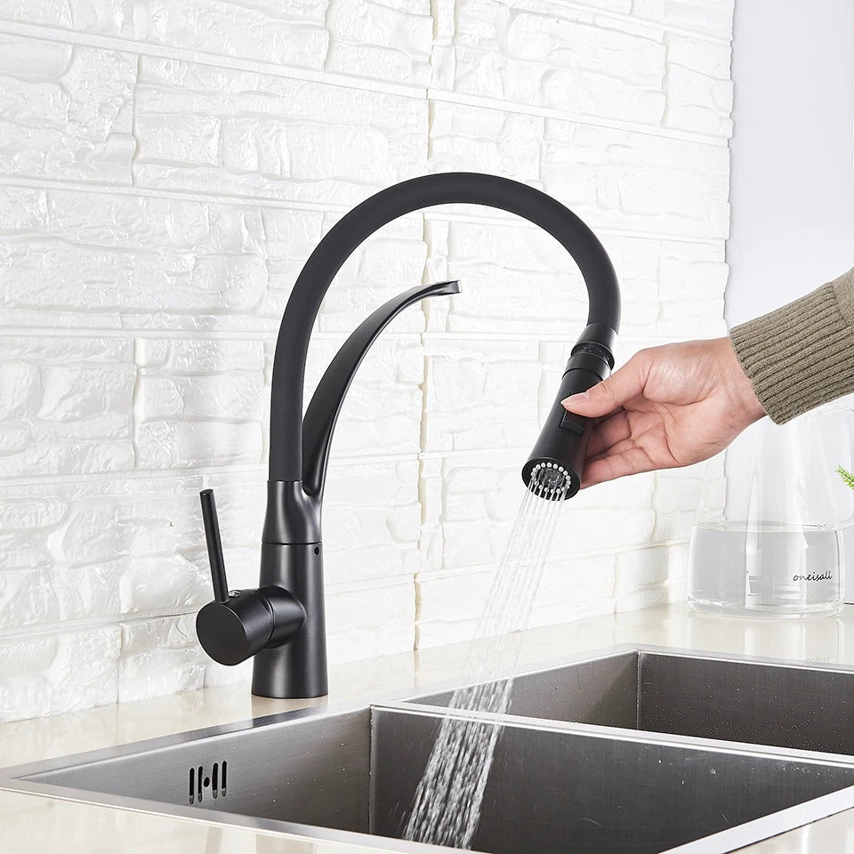 A Kitchen Faucet with a Sprayer Image
