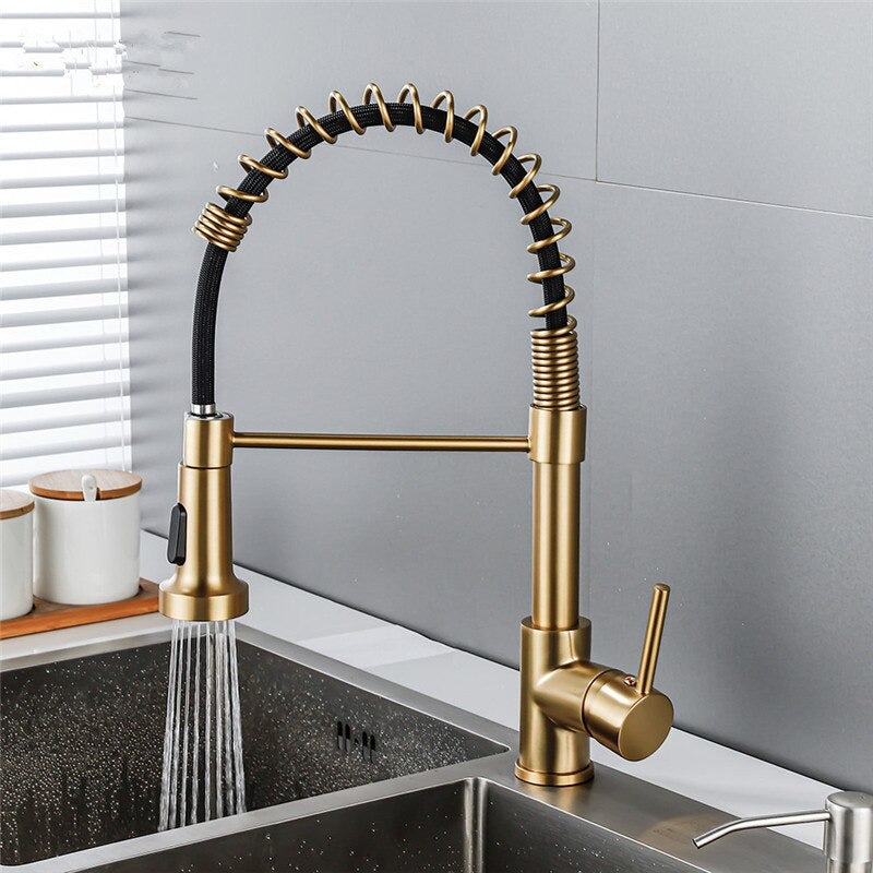 A Kitchen Faucet with a Sprayer Image