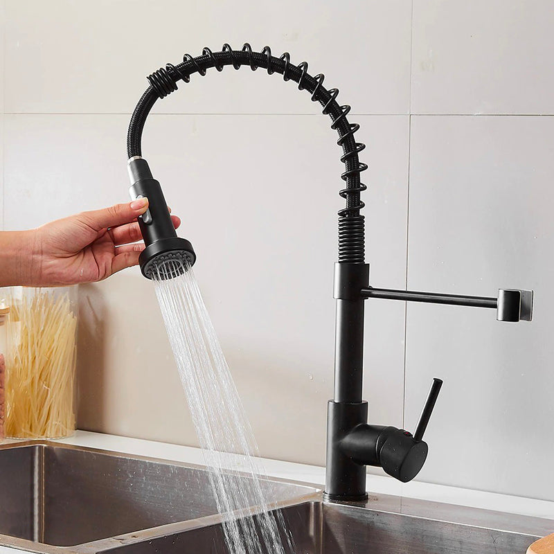 A Kitchen Faucet with a Sprayer Image