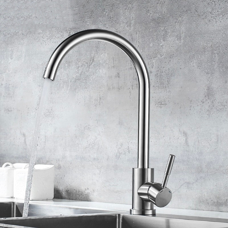 A Stainless Steel Gooseneck Faucet Image