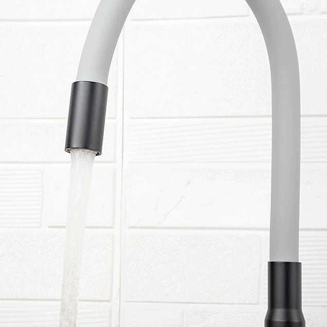 A Black Kitchen Faucet with a Pop of Color Image