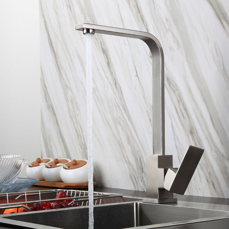A Stainless Steel Faucet for Single and Double Sinks Image