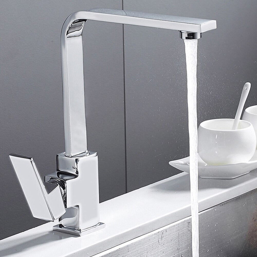 A Chrome Faucet for Single and Double Sinks Image