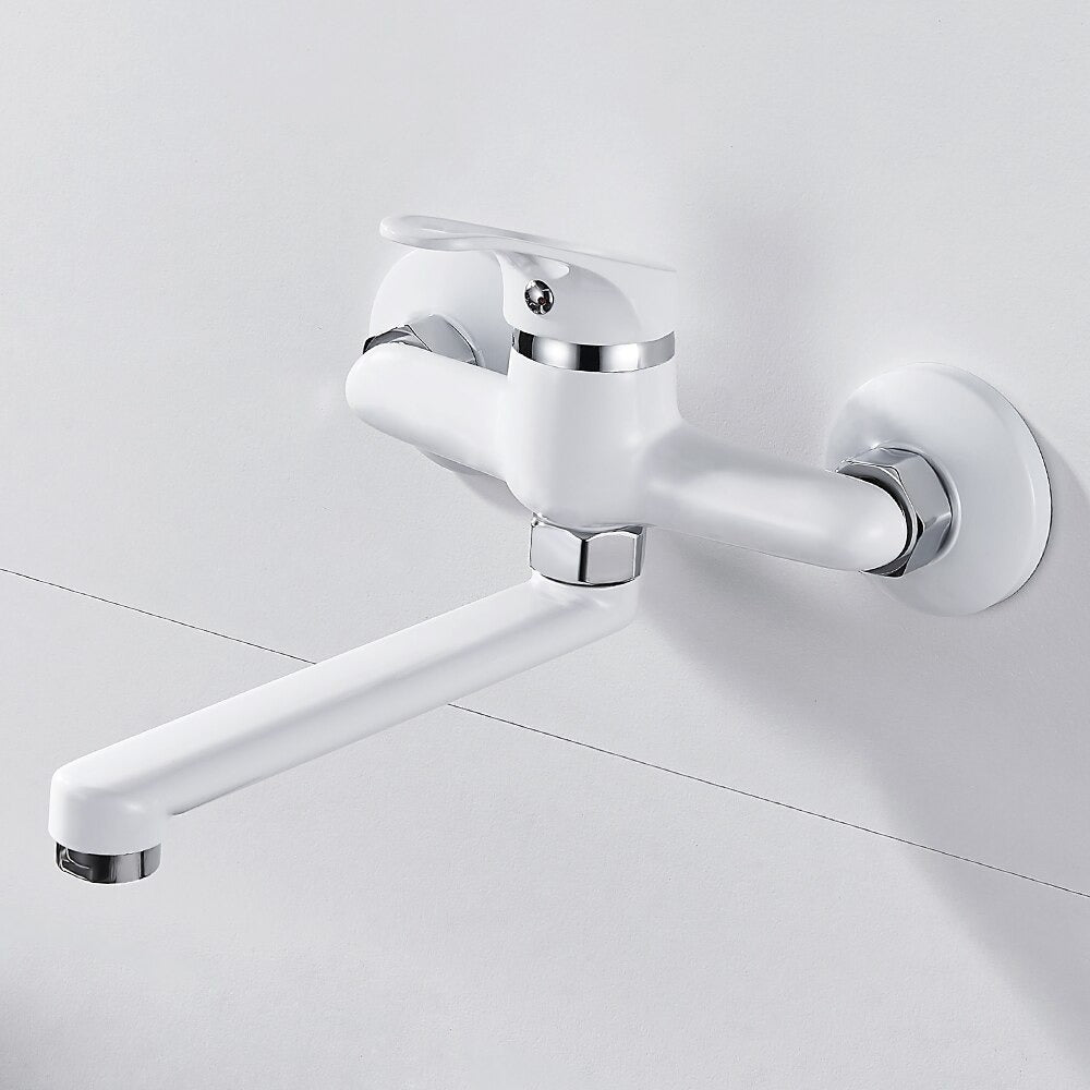 A White Wall-Mounted Faucet Image