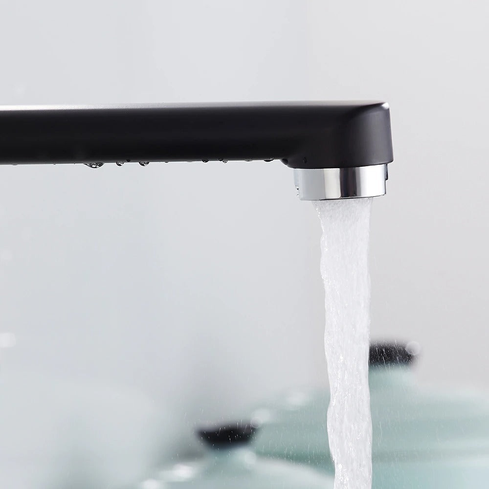 A Black Wall-Mounted Faucet Image
