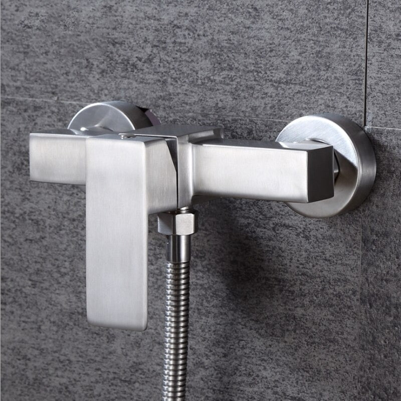 A Brushed Steel Shower Faucet Image