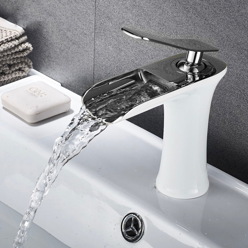 A White and Chrome Waterfall Faucet Image