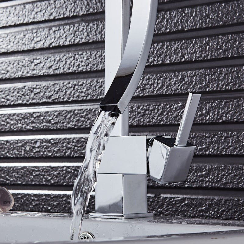 A Single-Handle Bathroom Sink Faucet Image
