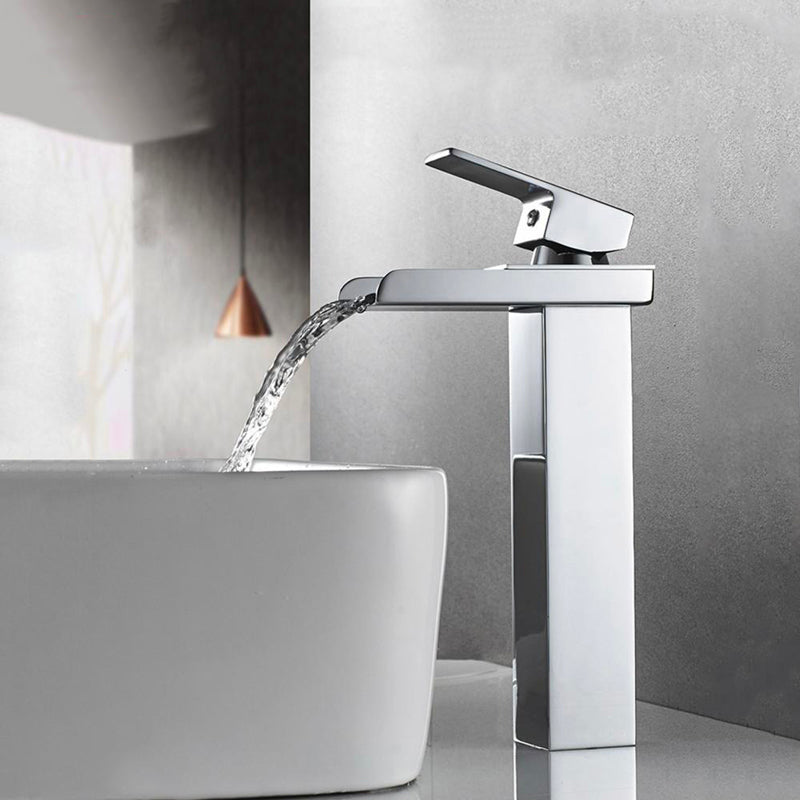 A Tall Chrome Waterfall Faucet Image