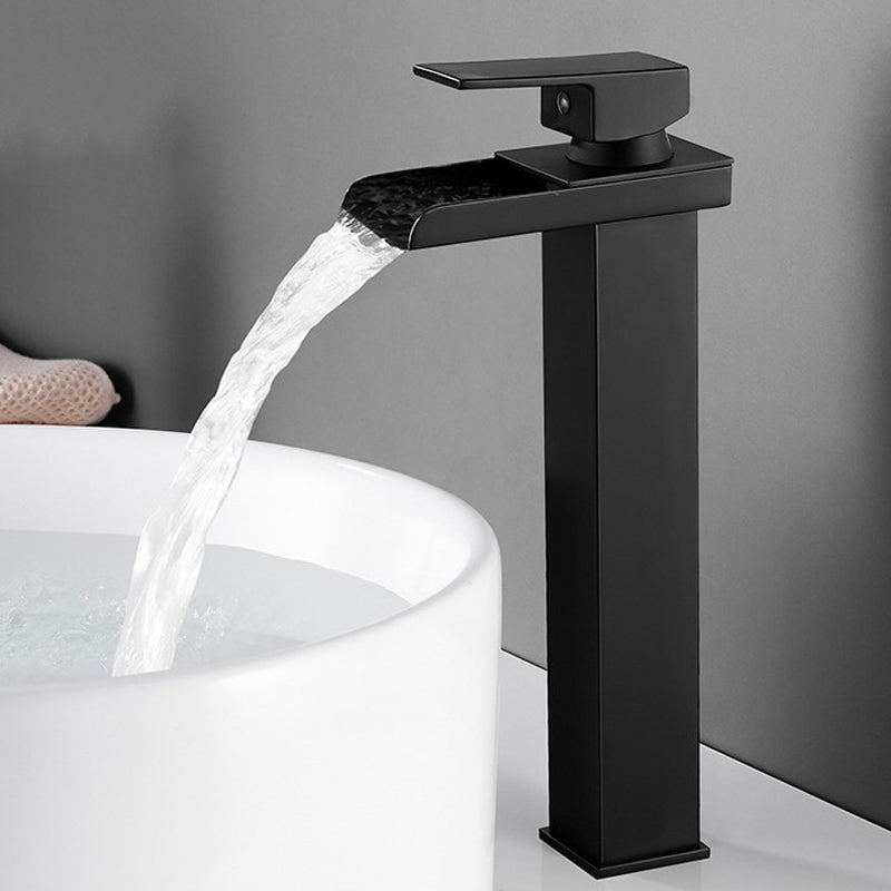 A Tall Black Waterfall Faucet Image