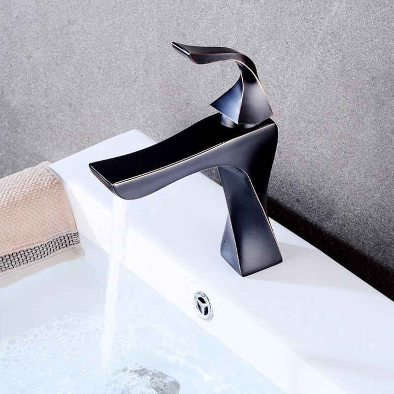 A Black Bathroom Sink Faucet Image