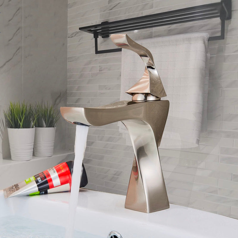 A Single-Handle Bathroom Sink Faucet Image