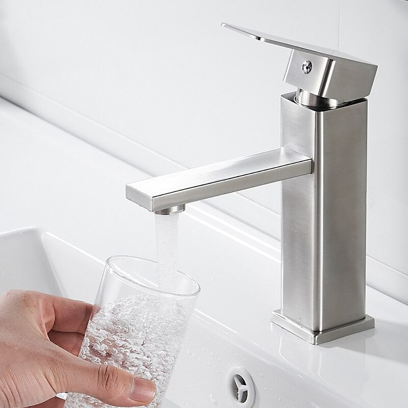 A Single-Handle Bathroom Sink Faucet Image