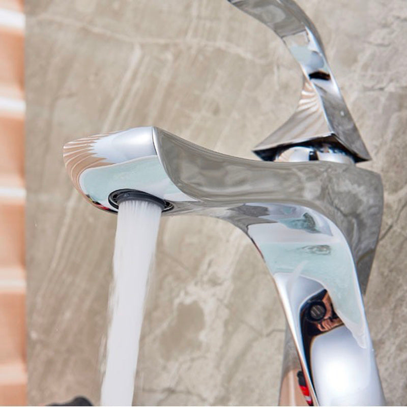 A Chrome Bathroom Sink Faucet Image